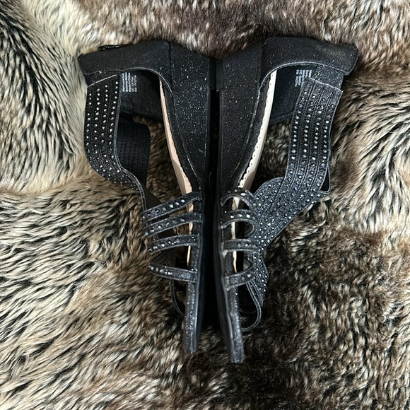 Charter Club Black Glitter Dress Sandal Wedges-NWT - Picture 5 of 15
